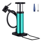 Bike Pump, Mini Bicycle Pump Portable Bike Floor Pump With Presta And Schrader Valves Aluminum Alloy Floor Bicycle Air Pump Compact Mini Bike Tire Pump, Extra Valve And Gas Needle For All Bike -Blue