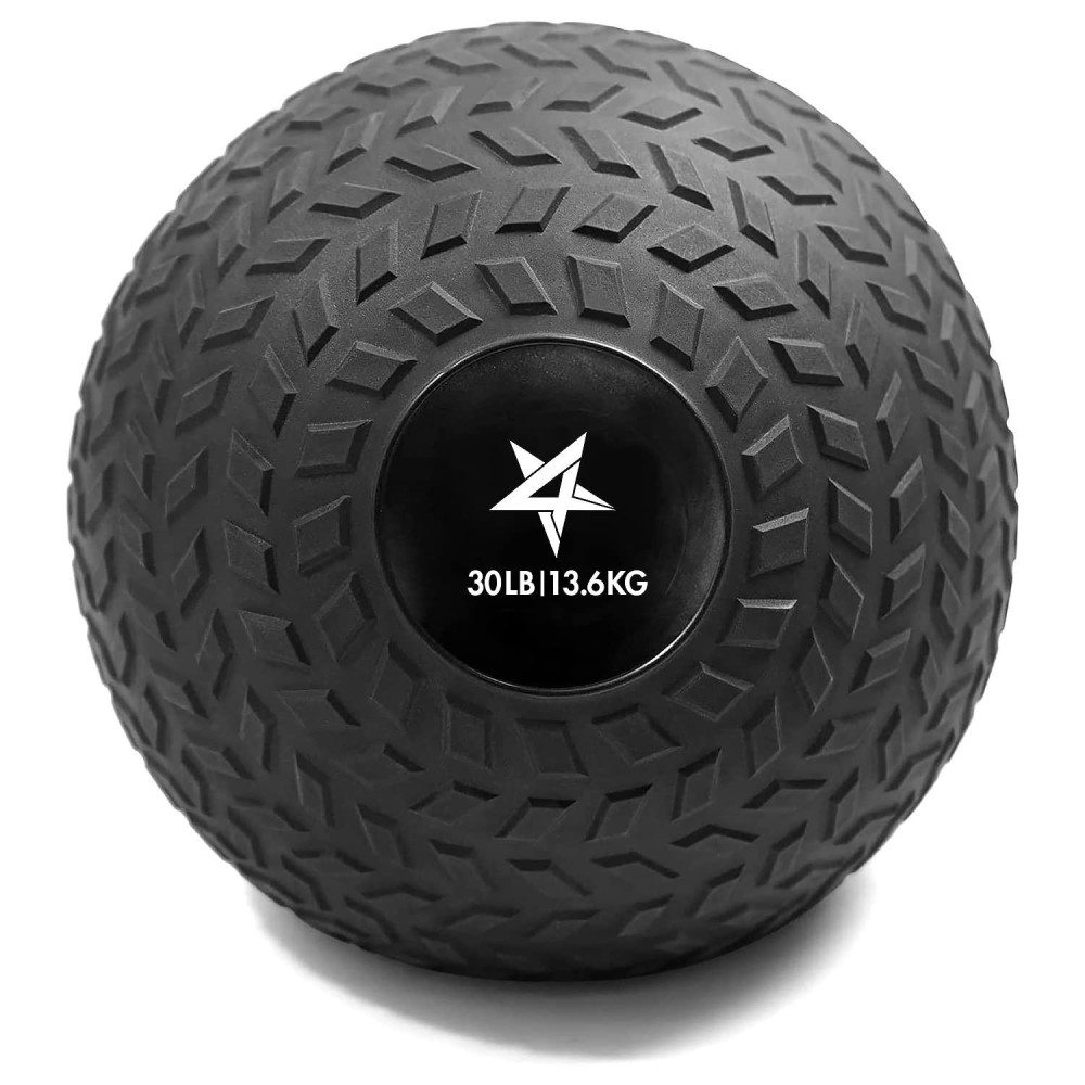 Yes4All Upgraded Fitness Slam Medicine Ball 30Lbs For Exercise, Strength, Power Workout Workout Ball Weighted Ball Exercise Ball Black