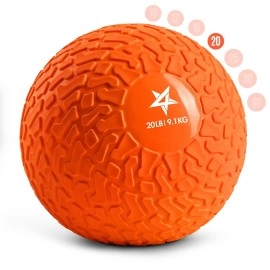Yes4All Upgraded Fitness Slam Medicine Ball 20Lbs For Exercise, Strength, Power Workout Workout Ball Weighted Ball Exercise Ball Orange Beast