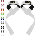 Ihuan Wrist Straps For Weight Lifting - Lifting Straps For Weightlifting Gym Wrist Wraps With Extra Hand Grips Support For Strength Training Bodybuilding Deadlifting (White)