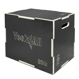 Yes4All 3 In 1 Non-Slip Wooden Plyo Box - Black - 24 X 20 X 16