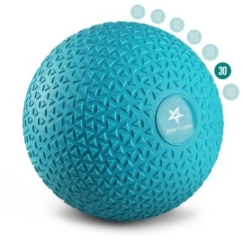 Yes4All Upgraded Fitness Slam Medicine Ball Triangle 30Lbs For Exercise, Strength, Power Workout Workout Ball Weighted Ball Exercise Ball Trendy Teal