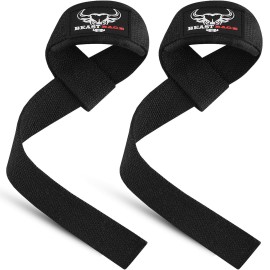 Beast Rage Lifting Straps For Weightlifting, Weight Lifting Straps Gym Power Workouts Lifting Wrist Straps Padded Cotton Men Women Support Lifters Deadlift Straps Hard Pull Exercise Straps (Black)