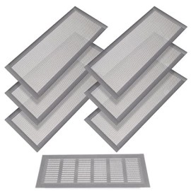 Floor Vent Covers Rectangle Air Vent Screen Cover Magnetic Pvc Vent Mesh Floor Register Cover Plastic Vent Screen For Wall Ceiling Floor Catch Debris Hair Insect (Gray, 4 X 10 Inch)