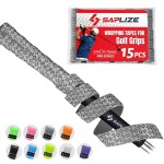 Saplize Golf Grip Wrapping Tapes, 15-Pack Tacky Pu Overgrip Tapes, New Regripping Solution For Golf Club Grips, Grey