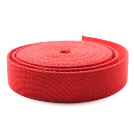 Craftmemore Heavy Cotton Webbing - Straps For Arts And Crafts, Luxury Bag Strap High Density Webbing (1 14 Inch X 50 Yards, Red)