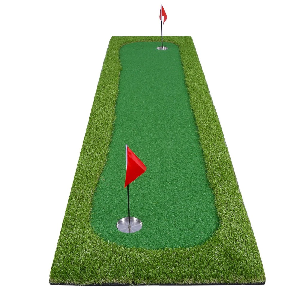 Boburn Golf Putting Greenmat-Golf Training Mat- Professional Golf Practice Mat- Green Long Challenging Putter For Indooroutdoor (25X10Ft Green)