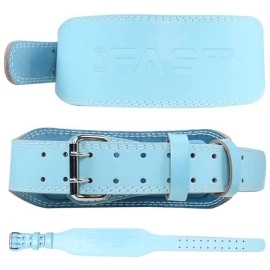 Ifast Weight Lifting Belt, Leather Weight Lifting Belt For Men And Women With 4 Inch Padded Lumbar Support Belt For Weightlifting Deadlift, Cross Training, Power Lifting Workout Squats Exercise (Large, Blue)
