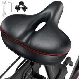 Pelofamily Oversized Bike Seat Compatible With Peloton Bike & Bike+, Bike Seat Cushion For Comfort Wide, Bike Saddle Replacement For Women & Men, Extra Padding Bicycle Seat, Accessory For Most Bikes