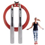 Edifit, Crossfit Jump Rope, 3 Metres, 165 Mm Handle, Adjustable, For Men And Women, Home Exercise, Fitness, Boxing, Training (Red And Grey)