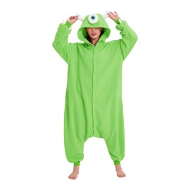 Gonaap Mike Wazowski Onesie Pajamas Monster Costume Plush One Piece Cosplay Cartoon Pajamas Party Wear( Small, Mike Wazowski)