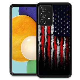 Djsok Compatible With Samsung Galaxy A52 Case,Grunge American Flag Luxury Pattern Design Hard Pc Scratch-Proof Soft Tpu Shockproof Anti-Fall Protective Case For Samsung Galaxy A52