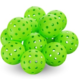 Pickleball Ball Set Professional Usapa Approved For Sanctioned Tournament Play 40 Holes & Specifically Designed For Outdoor Courts 12 Pack, Green (12 Pack, Green)