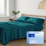 100 Cotton Twin Size Sheet Set - 3 Piece Set - Hotel Luxury Bed Sheets - Deep Pockets - Easy Fit - Sateen Weave Breathable Cooling Sheets - 400 Thread Count Teal Bed Sheets - Twins Sheets