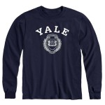 Ivysport Yale University Bulldogs Long Sleeve Adult Unisex T-Shirt, Heritage, Navy, Medium