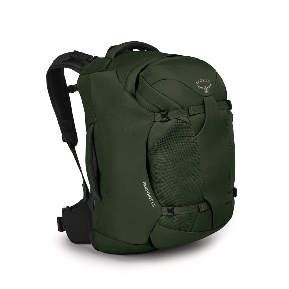 Osprey Farpoint 55L Mens Travel Backpack, Gopher Green, One Size