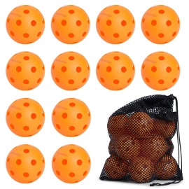 Joncaye Indoor-Pickleball-Balls-12-Pack, Usapa Standard Orange Pickle Balls Set With Ball Bag, Accessories For Pickleball-Paddles, Pickle-Ball Game Equipment