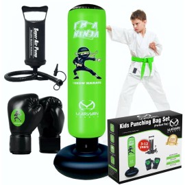 Ninja Toys For Kids,Free Standing Inflatable Kids Punching Bag Set,Boxing Bag Set Incl Boxing Gloves Toys For Boys Birthday Gifts For Boys 4-5-6-7-8-9-10-11-12 Year Old