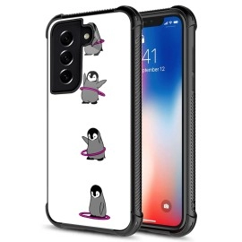 Carloca Compatible With Samsung Galaxy S22 Plus Case,Penguin Gymnastics Samsung Galaxy S22 Plus Cases Graphic Design Shockproof Anti-Scratch Drop Protection Case
