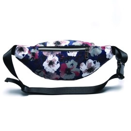 Yunghe Waist Pack Bag For Men&Women - Fanny Pack For Workout Traveling Running.(Blue White Flowers)