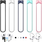 6 Pack Ultra Strong Magnetic Airpods Straps Anti-Lost Cord For Airpods Accessories Silicone Sports Lanyard And Ear Hook For Airpods 12, Pro,3Rd And Pro 2 (5 Anti-Lost Straps,1 Pair Earhook)