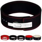 Ibro Powerlifting Lever Gym Belt - Power 10Mm Extreme Heavy Duty Genuine Leather Belts - Squats Deadlifts Bodybuilding Weight Lifting Ipf Power Lifting Strongman For Men Black L