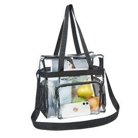 Clearworld Clear Bag Stadium Approved, Stadium Security Travel & Gym Clear Tote Bag For Work, Sports Games-12