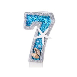 276 Large Birthday Candles 1St One Year Cake Baby Roman Cool Number Candle No 123456789 Cake Topper Numeral Candle Party Wedding Anniversary Decorations(Seablue7)