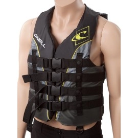 O'Neill Mens Superlite Uscg Life Vest Xxxl Black/Grey/Yellow (4723N)