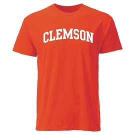 Ivysport Clemson University Tigers Short Sleeve Adult Unisex T-Shirt, Classic, Orange, Large