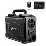 Hcalory 12V 5Kw Diesel Air Heater All-In-One With Remote Control And Lcd Monitor For Car Trucks Boat Bus Rv And Trailer, Saving Space And Easy To Move, Black