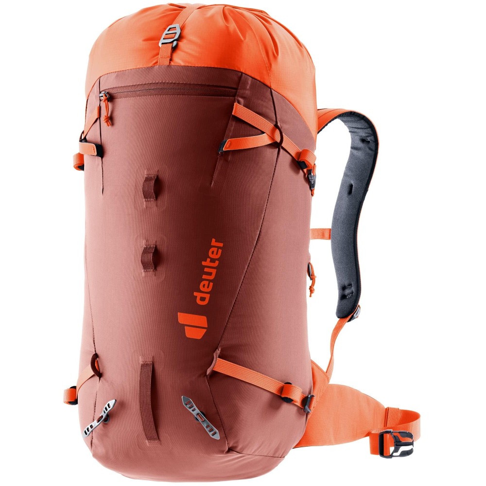 Deuter Guide 30L Backpack I Lightweight Alpine Climbing & Mountaineering Pack - Redwood-Papaya