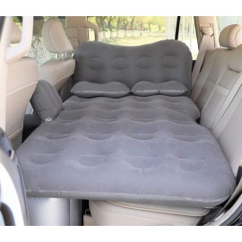 Saygogo Inflatable Car Air Mattress Travel Bed - Thickened Car Camping Bed Sleeping Pad With Car Air Pump 2 Pillows For Car Tent Suv Sedan Pickup Back Seat - Grey