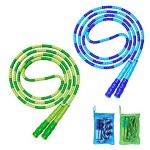 Jump Rope, 2 Pack Adjustable Length Tangle-Free Segmented Soft Beaded Skipping Rope, Fitness Jump Rope For Kids, Man, And Women Weight Loss 9.2 Feet (Blue+Green)