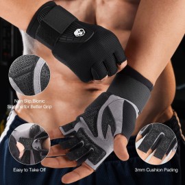 Fitespot Workout Gloves for Men Women,Weight Lifting Gloves with Wrist Wrap Support Full Palm Protection Gym Gloves for Training,Hanging,Rowing,Pull ups Exercise Gloves for Fitness