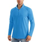 Fishing Shirts For Men Long Sleeve Mens Sun Protective Clothing Sun Shirts Running Shirts For Men Summer Shirts For Men Outdoor Azure