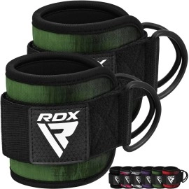 Rdx Ankle Straps For Cable Machines Resistance Bands Attachment, 7Mm Neoprene Padded 10Ax4A, Gym Wrist Cuff Women Men Home Fitness, Weight Lifting D-Ring Booty Leg Workout Curls Kickbacks Hip Abductor