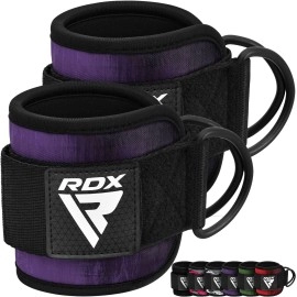 Rdx Ankle Straps For Cable Machines Resistance Bands Attachment, 7Mm Neoprene Padded 10Ax4A, Gym Wrist Cuff Women Men Home Fitness, Weight Lifting D-Ring Booty Leg Workout Curls Kickbacks Hip Abductor