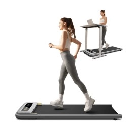 Urevo Under Desk Treadmill, Walking Pad Treadmill With Large Running Area, 2.25Hp Treadmills For Home, Desk Treadmill For Office Under Desk With 265Lbs Weight Capacity (Gray)