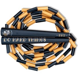 Elite Srs, Do Hard Things Beaded Jump Ropes For Fitness - Unbreakable 65 Edge Handles With 1 Shatterproof Plastic Beads - Indooroutdoor Beaded Jump Rope