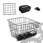 Raymace Rear Bike Basket With Waterproof Cover And Cargo Net,Bicycle Cargo Rack Storage X-Large Basket Mount For Back Under Seat X-Large