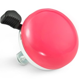 Marque Beach Cruiser Bike Bell - Classic Bicycle Bell Design For Adults And Kids With Traditional Ring Sound (Neon Pink)
