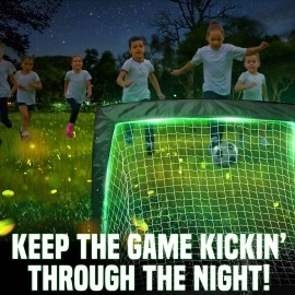 Tgu Soccer Net Gifts - Light Up Soccer Goals, Glow In The Dark Portable Pop-Up Football Goals For Kids Teens & Youth, Black, 4 X 3Ft (Nos34140B01)