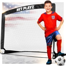 Net Playz Soccer Goals Soccer Net - Kids Pop-Up Football Goals For Backyard Practice Training, Portable 4 X 3, Black (Nos27440A02)