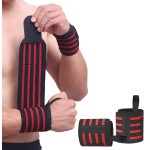 Sujayu Wrist Wraps, 2 Pack Wrist Brace Wrist Straps For Weightlifting, Wrist Straps Lifting Straps Wrist Weights Carpal Tunnel Wrist Brace, Wrist Brace For Working Out Gym Accessories For Men (Red B)