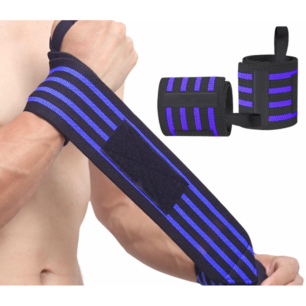 Sujayu Wrist Wraps, 2 Pack Wrist Brace Wrist Straps For Weightlifting, Wrist Straps Lifting Straps Wrist Weights Carpal Tunnel Wrist Brace, Wrist Brace For Working Out Gym Accessories For Men (Blue B)