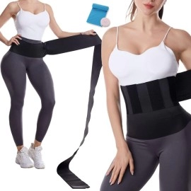 SEVICH Waist Trainer for Women Lower Belly Fat - Waist Wrap with Loop Wrap Around , Waist Sport Protection Belt, Invisible Workout Belly Band 13ft