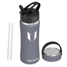 Super Sparrow Stainless Steel Drinking Bottle - 750 Ml - Straw Large Opening Thermos Flask, Bpa-Free Water Bottle - Carbonated Thermos Flask For Children, Fizzy, Sports, University, School, Fitness, Outdoor