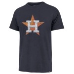 'MLB Men's Distressed Imprint Match Team Color Primary Logo Word Mark T-Shirt (Houston Astros Navy, Large)