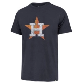 'MLB Men's Distressed Imprint Match Team Color Primary Logo Word Mark T-Shirt (Houston Astros Navy, Large)